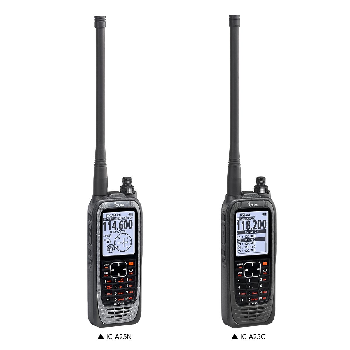 Icom IC-A25N and IC-A25C handheld aviation radios